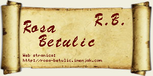 Rosa Betulić vizit kartica